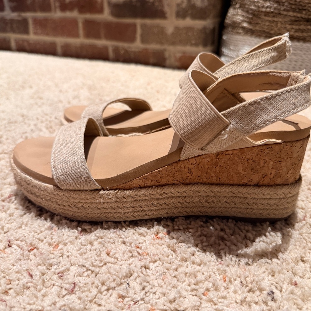 Beige Platform Espadrille Sandals - Women